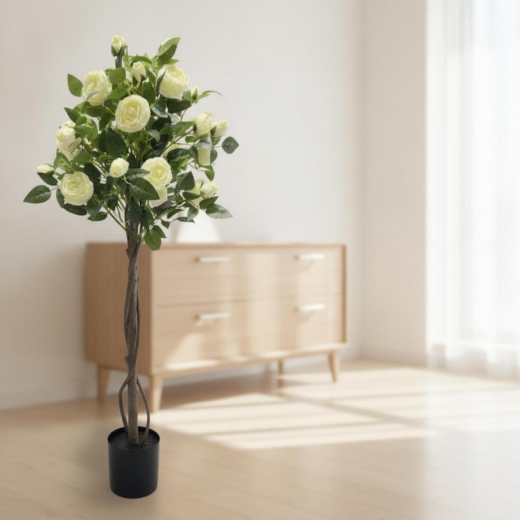 Artificial Rose Tree Lifelike Topiary Decorative