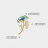 Bo Xin Yun High-End Ginkgo Leaf Enamel Brooch with Zirconia and Pearl Accents