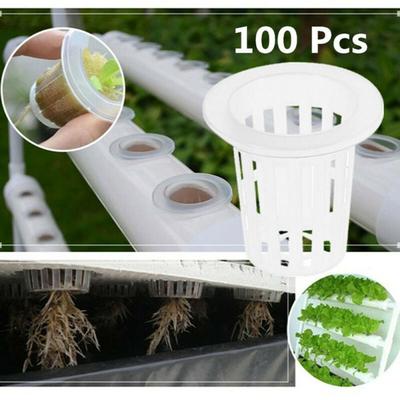 Plastic Vegetable Net Cups 35*35mm 100pcs Vegetable Net Cup Slotted Mesh