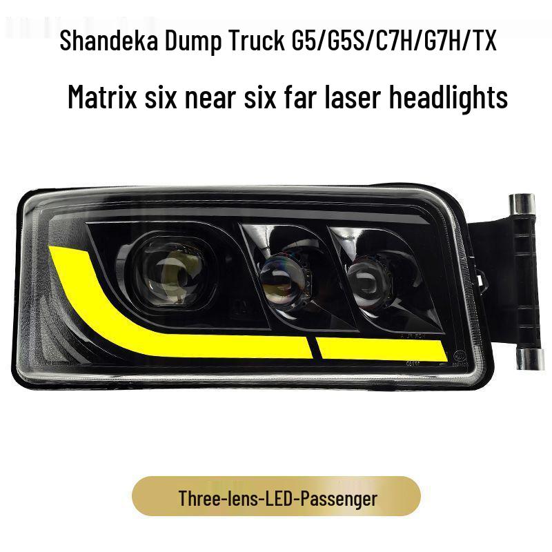 LED Headlight Assembly with Modified Lens for Shacman Dump Truck G5/C7H/G7H