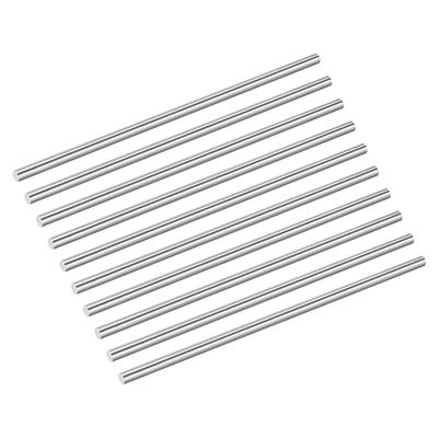Uxcell Set of 304 Stainless Steel X Metal Round Lathe for Model DIY Metalworking 10-Piece Rods, 4.5mm 153mm, Bars, Material, Airplanes, Cars, Ships,
