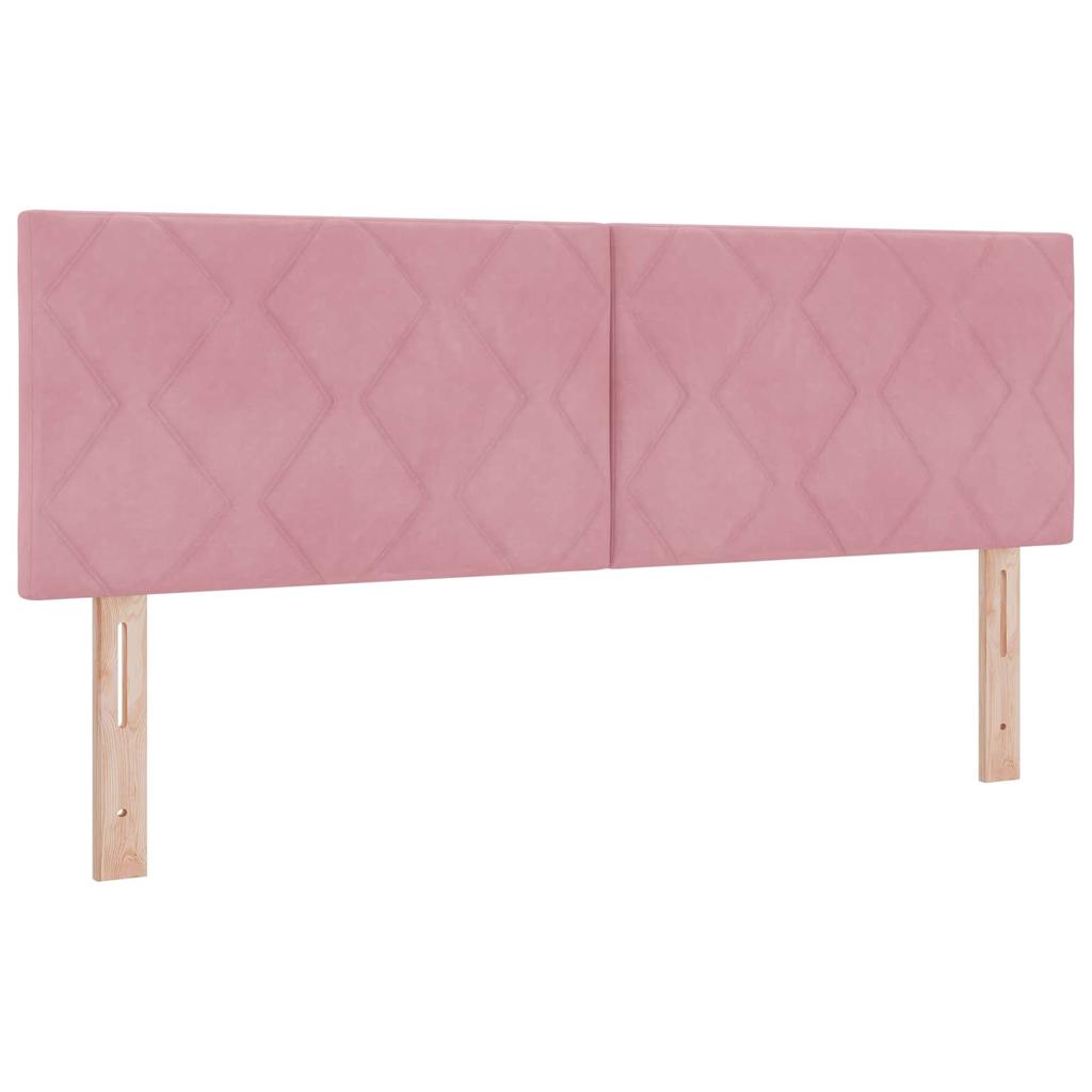 Box Spring Bed with Mattress and Headboard Pink 140 X 200 Cm Velvet