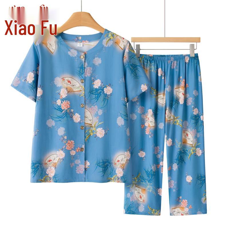 Elderly Women's Loose Summer Two-Piece Set