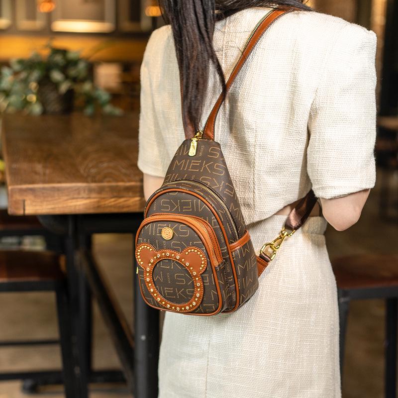 2024 Women's Retro Print Cross-Body Small Chest & Shoulder Bag