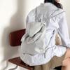 Girls Canvas Backpack With Drawstring Hood And Angel Wing Pattern For Daily Use And Travel
