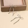Sparkling Diamond Bowknot Dangle Earrings Sophisticated Diamond Bowknot Earrings Fashionable Ear Hooks Jewelry for Women