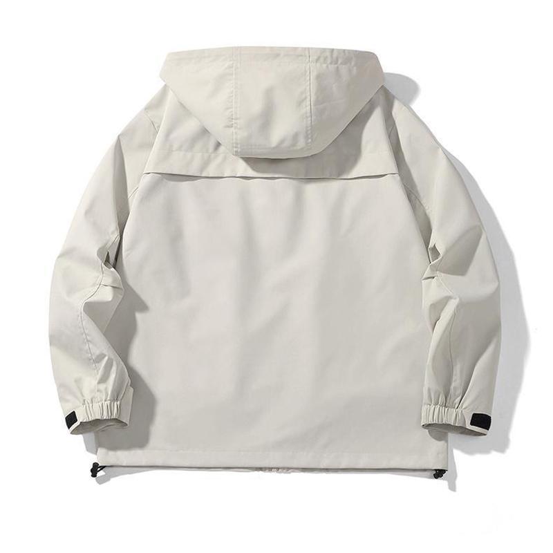 Outdoor Casual Workwear Hooded Jacket for Spring and Autumn, Plus Size Men's Fashion Plus Size Loose Jacket