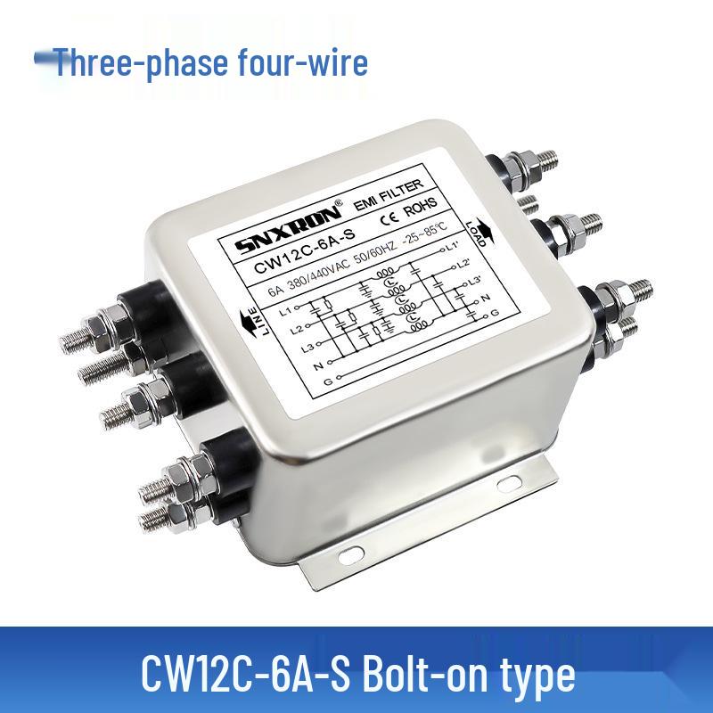 Three-Phase 4-Wire AC Filter CW12C-S 380/440V, 20/30/80A, VFD Noise Suppression