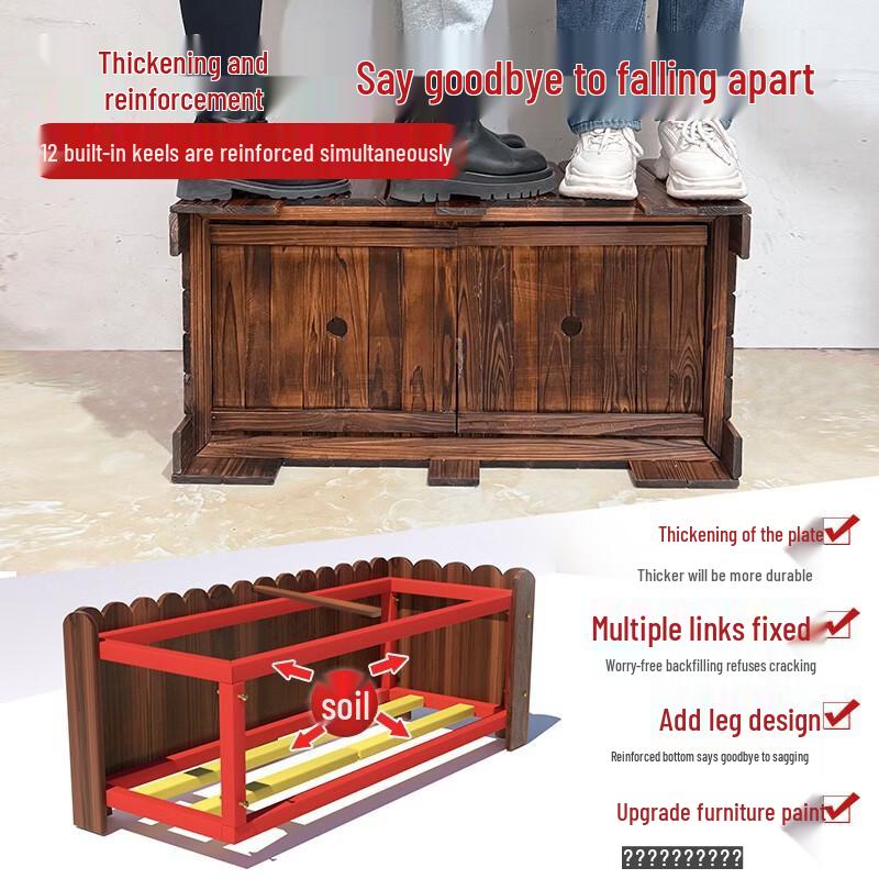 Hua Long Dun Outdoor Rectangular Wood Planter