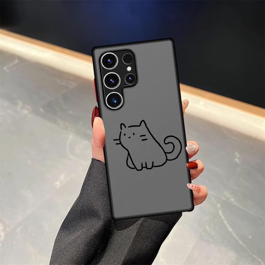 Cute Cartoon Cat Case for Samsung Galaxy S26 S24 Plus S23 FE S22 S20 Note 20 Ultra 10 S25 S21 Phone Cover