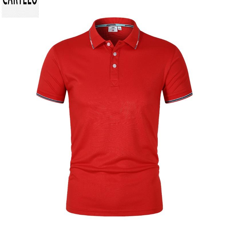 2026 Summer Short-sleeved T-shirt Men's Polo Business Casual Polo Shirt Men's Slim Fashion Men's Polo Cotton High-quality T-shirt Simple Outdoor