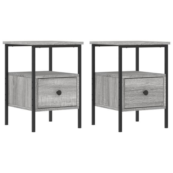 VidaXL Bedside Tables 2 Pcs Sonoma Grey 34x36x50cm Engineered Wood 826050