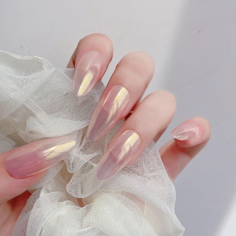 Phyxiul Aurora Nail Powder, Solid Nail Powder, Manicure Gel, DIY Decorative Nails, Pearl Nail Glitter Powder, Aurora Powder, for Nail Salons, Nail