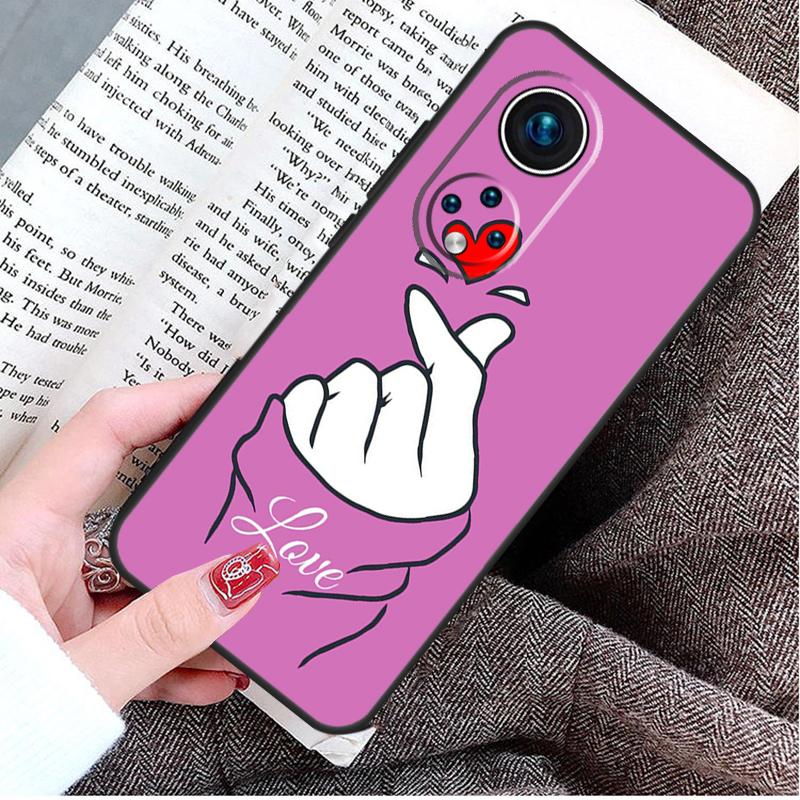Kpop Finger Heart Case For Honor Magic 8 5 6 7 Lite Honor 200 400 Pro 50 70 90 X9d X9b X9c X9a X8c X8b Win RT