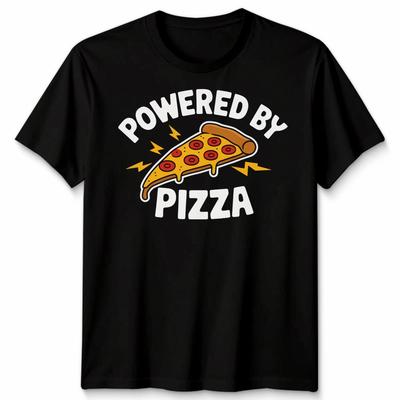 Powered By Pizza Essen Pizza Herren T-Shirt Damen T-Shirt Grafik Unisex T-Shirt