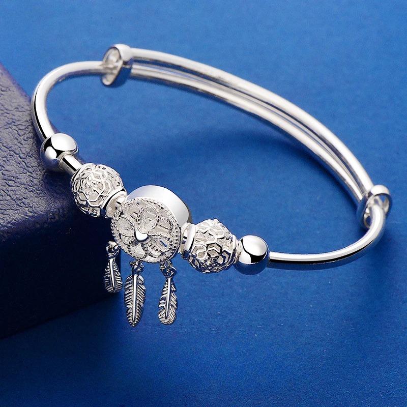 Fijn 925 Sterling Zilver Holle Bellen Bal Armbanden Verstelbare Armbanden voor Vrouwen Mode Vakantiecadeaus Feest Bruiloft Sieraden