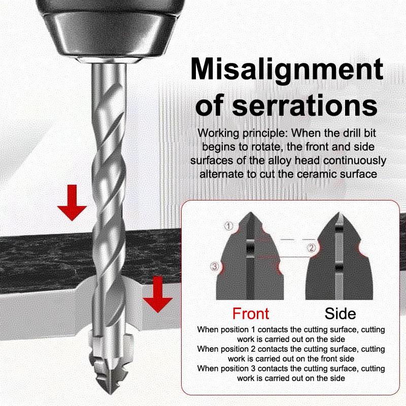 7Pcs/Sets Tungsten Steel Serrated Drilling Bit Set For Ceramic Plastic Tile Ceramic Glass Concrete