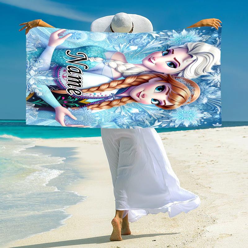 Personalized Elsa Olaf's Winter Magic Beach Towel Microfiber Beach Towel Thin Absorbent for Beach Swimming Yoga Bath Sports. 0910198