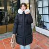 Large wool collar down cotton jacket for women 2025 new Korean winter thick cotton jacket loose medium and long knee-length cotton-padded jacket