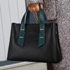 Aidrani New fashionable women's handbag, made of cowhide material with color blocking design, black official bag