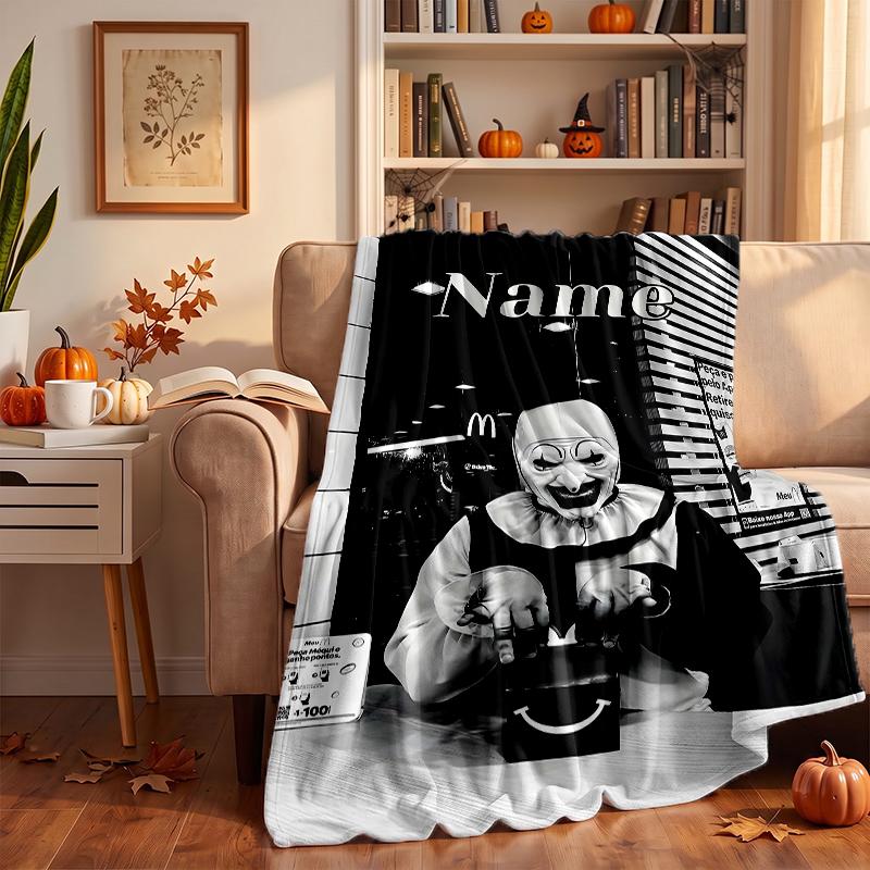 Art the Clown Custom Flannel Blankets Soft Warm Cozy Throws for Home Decor Holiday Gifts
