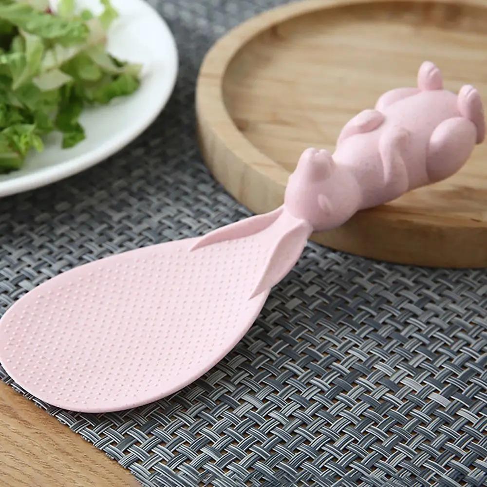 Plastic Rice Spoon Cute Kitchen Accessories Rabbit Handle Rice Shovel Non-stick Rice Scoop Home Kitchen