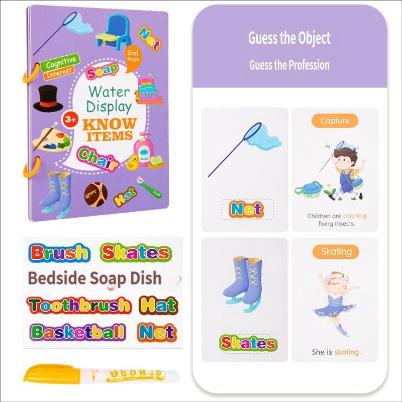 Early Education Magic Water Painting Book Repeated Draw Water Pen Animal Cognitive Educational Toys Kids Early Learning Book