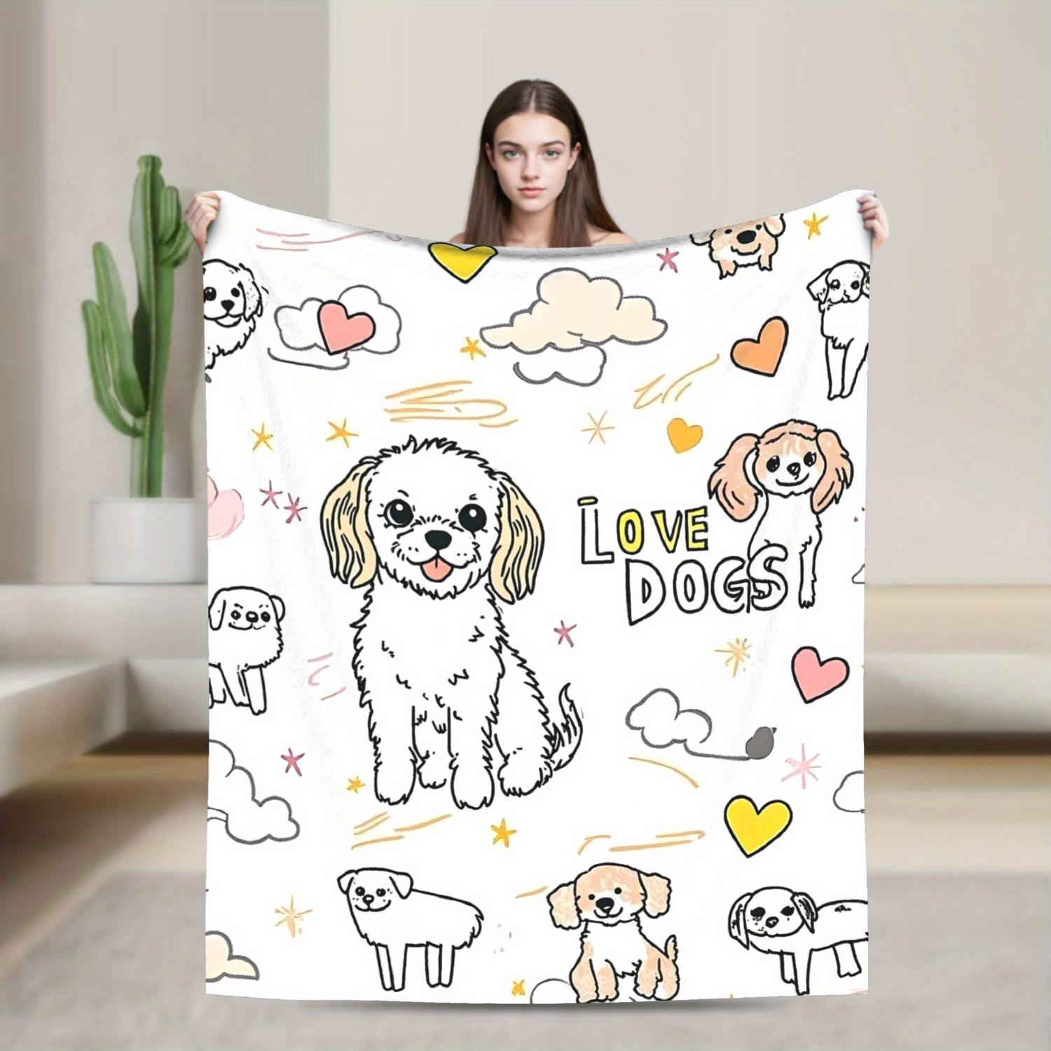 

Sleepwish Dog Flannel Blanket - Soft Warm Cozy Sofa Decor Throw 70x100cm