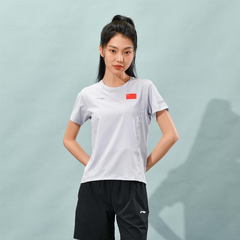 Li Ning T Shirt Unisex Purple Smoke Blue AHSU291-2