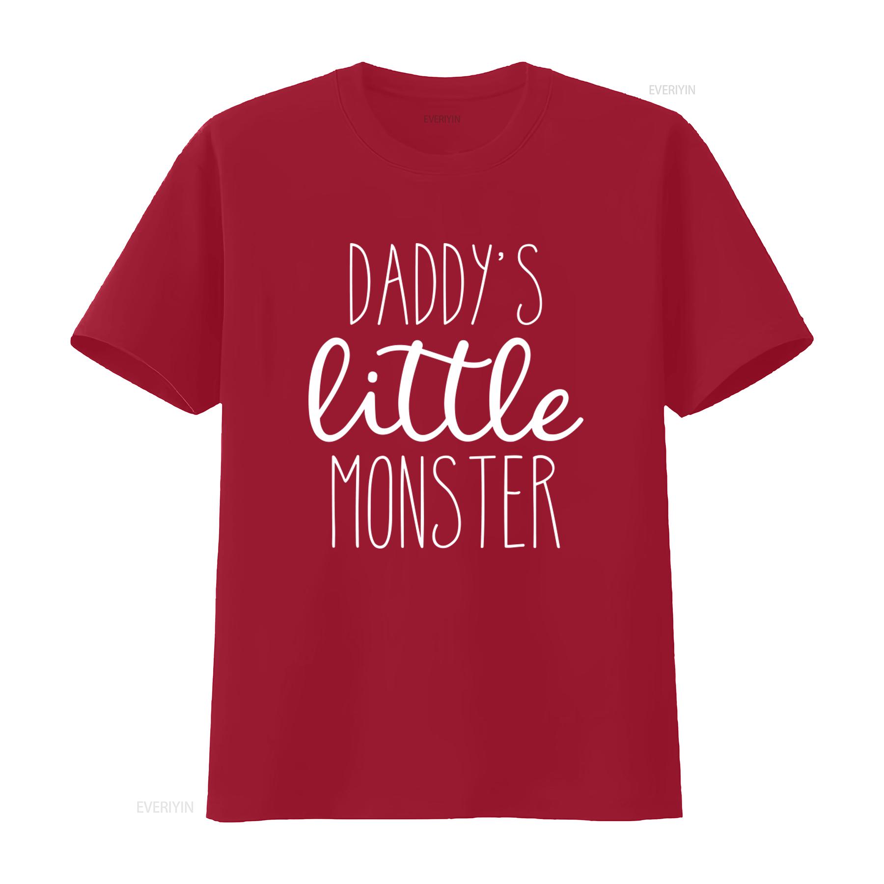 Daddys Little Monster Boys Girls Childrens Kids Cotton T Shirt Print Casual Wear vintage Washed Comfortable Versatile S