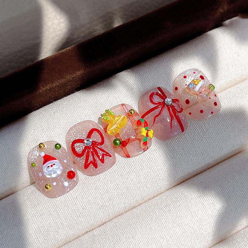 20Pcs Resin Mini Santa Cl1Aus Snowman Christmas Tree Deer Bell, Crutch Flat Back Nails Art Decor Diy Scrapbook Accessories20 Pcs