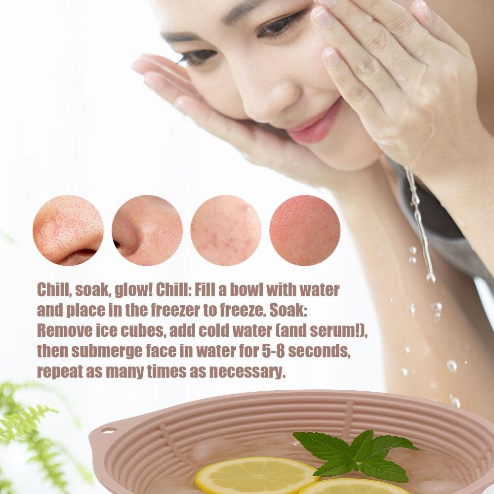 Silicone Face Bowl for Ice with Ice Grid Cold Plunge Washbasin for Skin Tightening