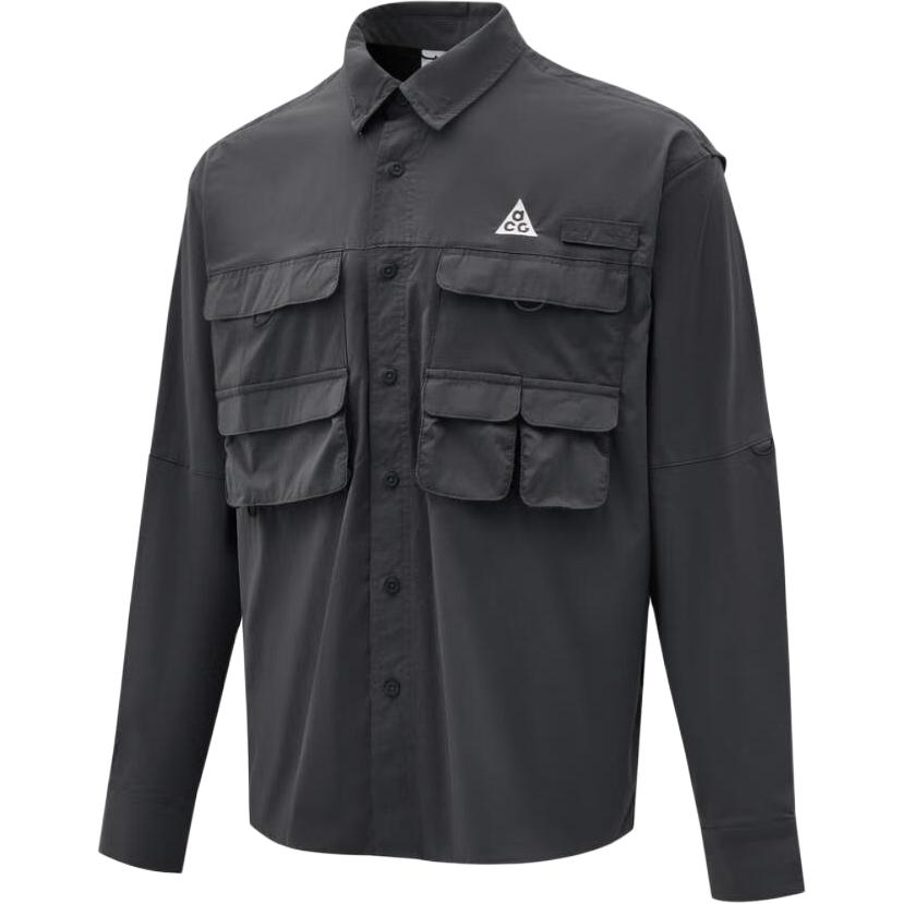 Nike ACG Series As U Dfadv Uv Orb Comfortable Polo Button Long Sleeve Shirt Men Shirts HJ2466060