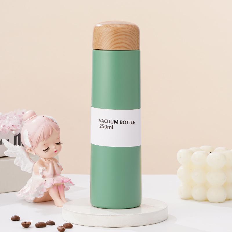 304 Stainless Steel Portable Thermos - Mini Wood Grain Water Cup for Students and Couples
