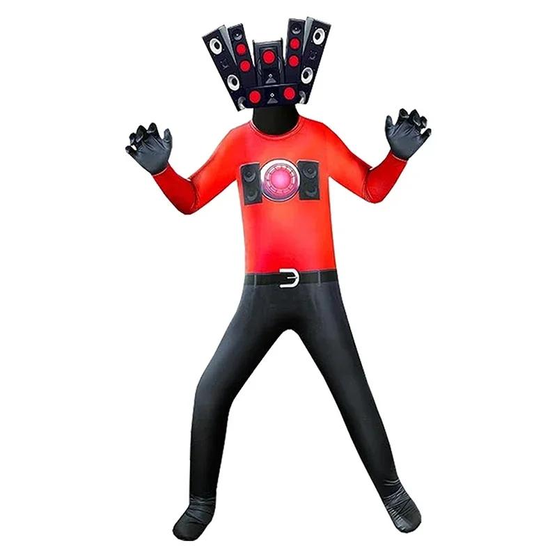 Skibidi tualetes kostīmu spēle Cosplay skaļrunis