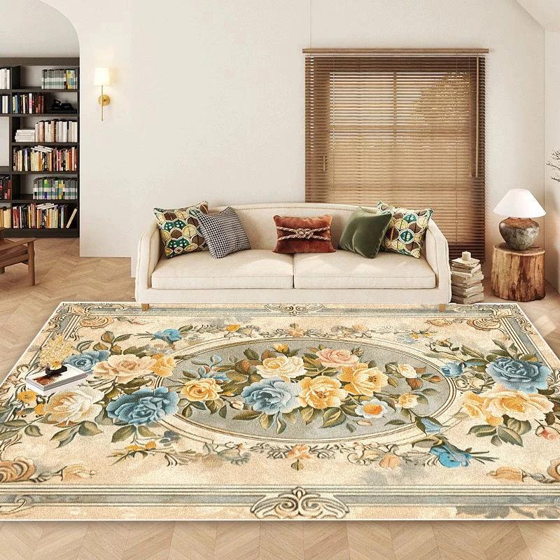 Nordic Style Flower Carpets for Living Room High-grade Floral Decoration Bedroom Large Area Rugs Non-slip Lobby Sofa Area Mats