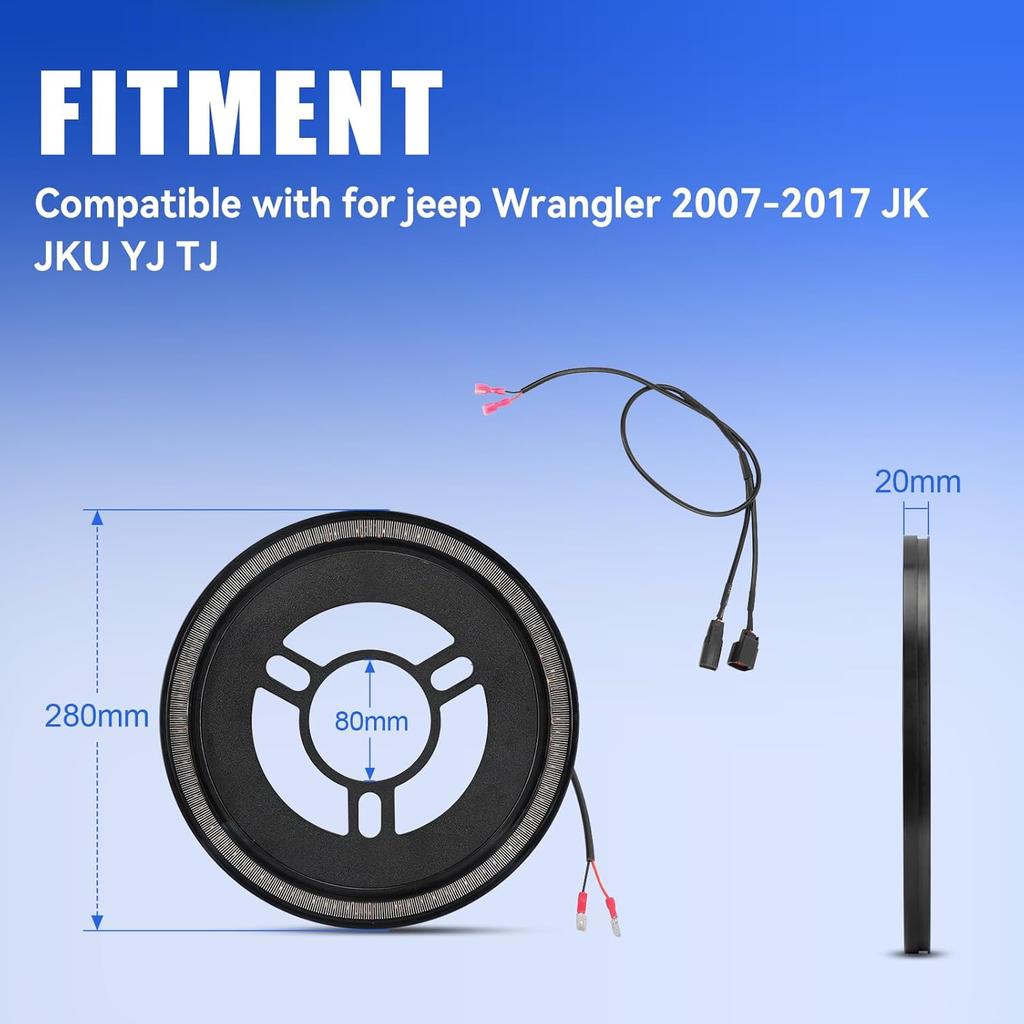 SUPAREE Spare Tire Brake Light Fit For Jeep Wrangler 2007-2017 JK JKU YJ TJ, Plug And Play 4Th Third Brake Light Rear LED Ring Wheel Light, Red