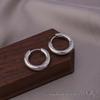 Glossy Minimalist Silver Hoop Earrings - Non-Fading Niche Design