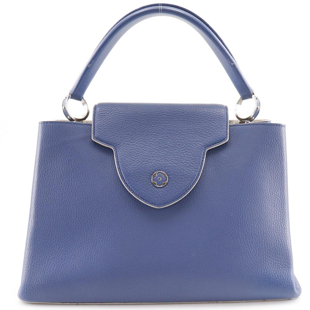 LOUIS VUITTON CAPCSINE MM Handbag Parnasea Blue / white/Taurillon Clemence Leather Women Used