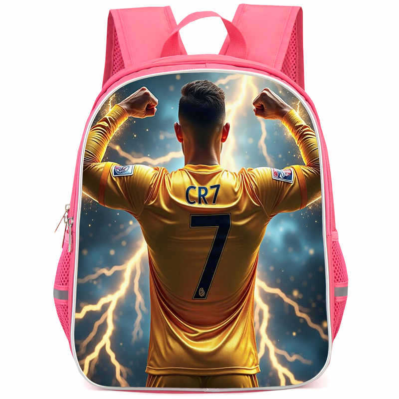 Cr7 Rucksack Hochauflösender Druck Große Kapazität Multifunktion Reißverschluss Oxford Rückenschutz Leichter Rucksack