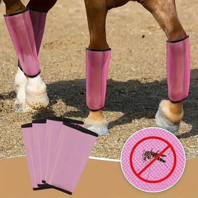 4PCS Horse Fly Boots with Strong Fasteners Breathable Mesh Fly Leggings Anti-Mosquito Anti-fly Horse Boots for HorsesDaliy Wear