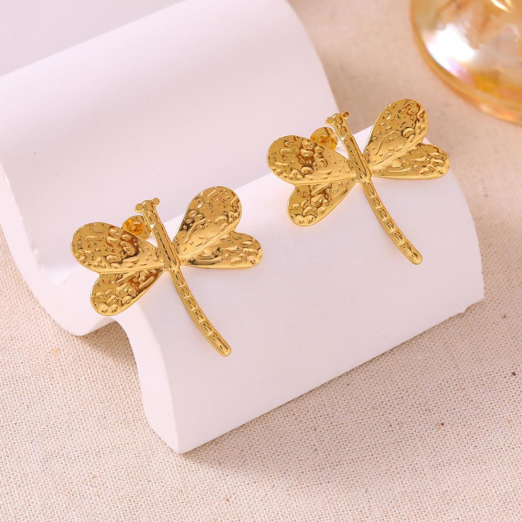 Dragonfly Stud Earrings for Women - Summer Colorfast Stainless Steel Jewelry