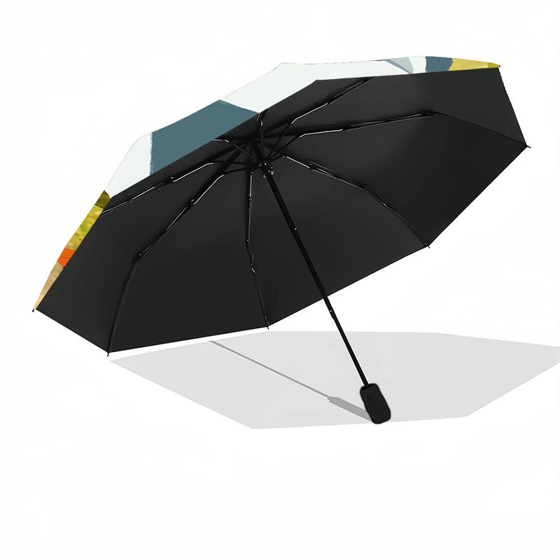 Custom Name Puffin Rock Theme Automatic Umbrella, Lightweight & Portable, 8 Rib, Perfect for Outdoor Travel, Birthdays, Christmas, Gifts.