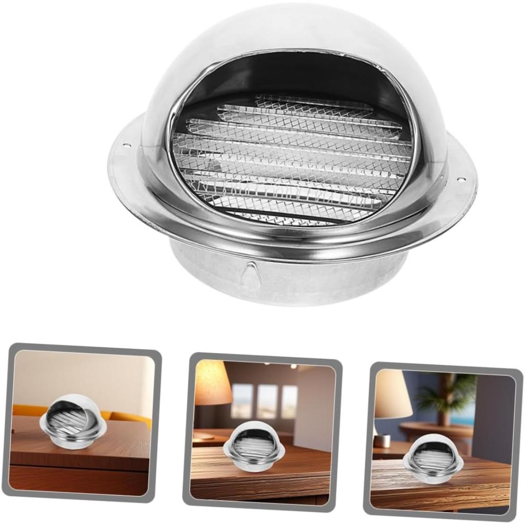 2pcs Stainless Steel Round Vent Cover Rainproof Dryer Vent Hood for Kitchen Bathroom and Laundry Room Easy Installation Optimal Airflow