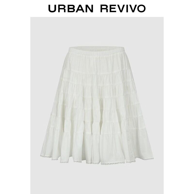 UR 2026 Spring Pleated High-Waist Mid-Length Skirt S