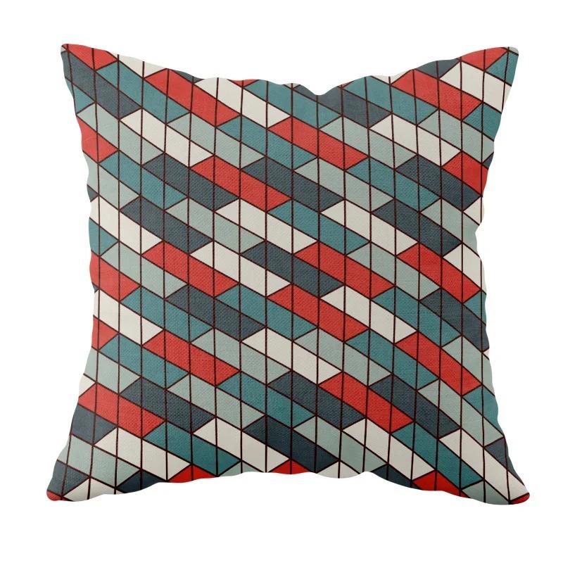Office Living Room Home Pillowcase Geometric Pattern Printed Pillowcase Car Ornaments