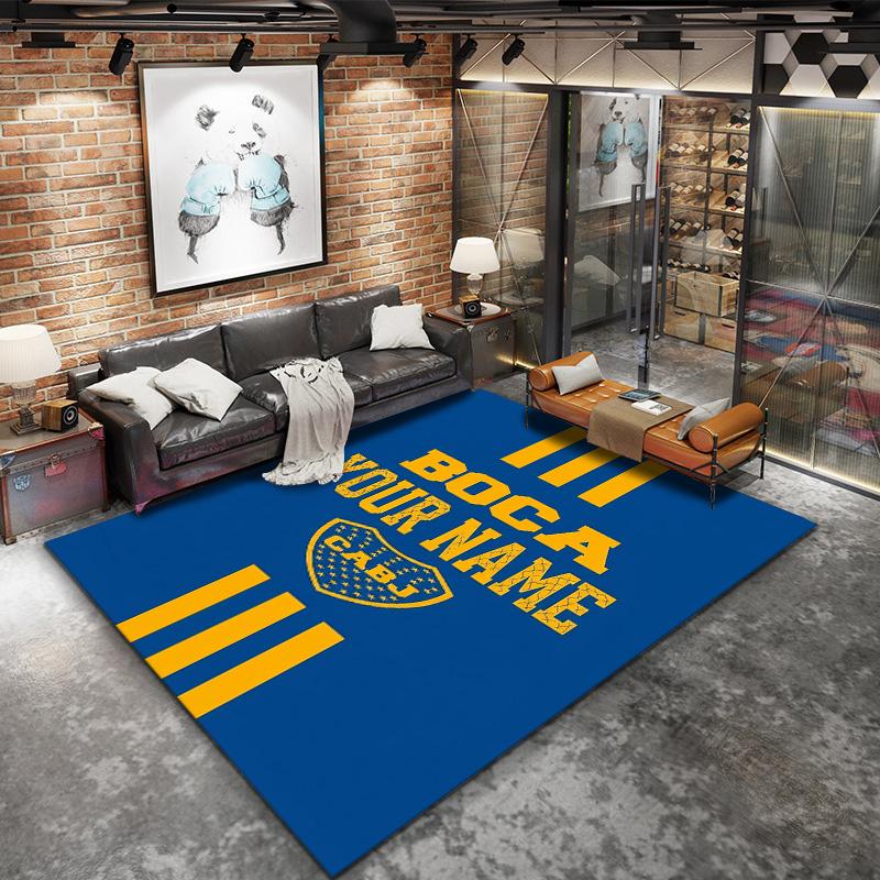 Boca Juniors Crest Custom Name Carpet Rug For Living Room Bedroom Home Sofa Decoration Kids Play Nonslip Floor Mat