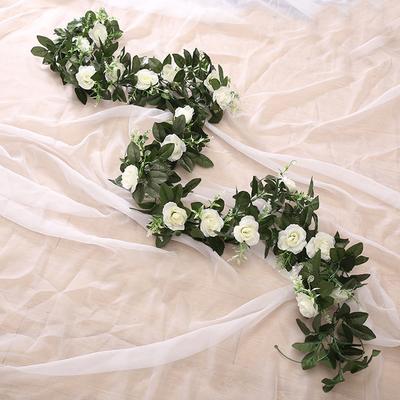 Seide Künstliche Rosenranke Hängende Blumen für Wanddekoration Rattan Kunstpflanzen Blätter Girlande Romantische Hochzeit Heimdekoration