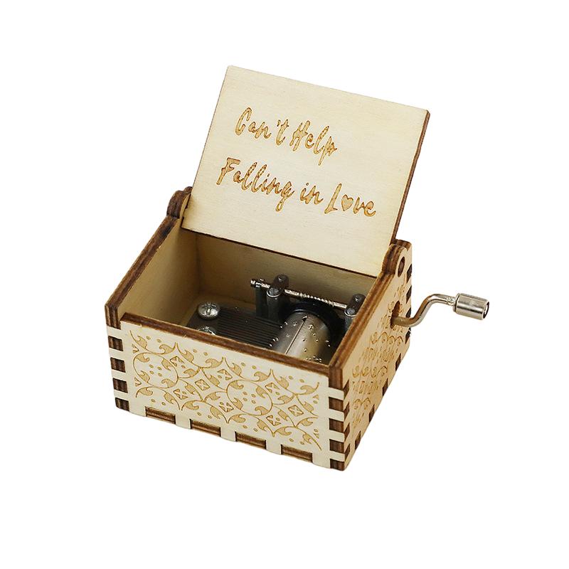 

Музыкальная деревянная шкатулка с ручным приводом, гравированные музыкальные игрушки, подарок на день рождения ребенка, подарок, игрушка StyleG