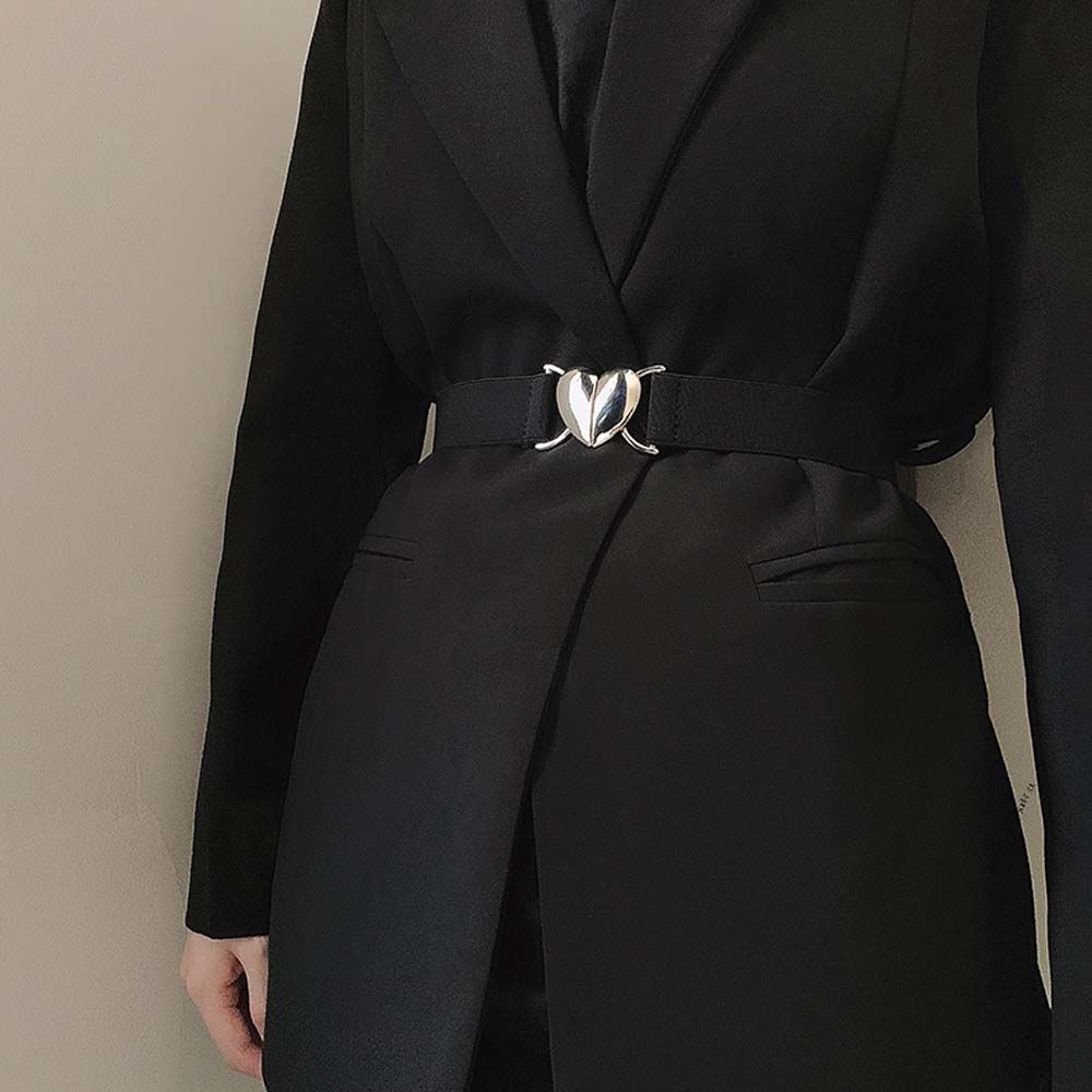 High Quality For Woman Girl Love Heart Buckle Thin Belts Waistband Waist Accessories Elastic Belts